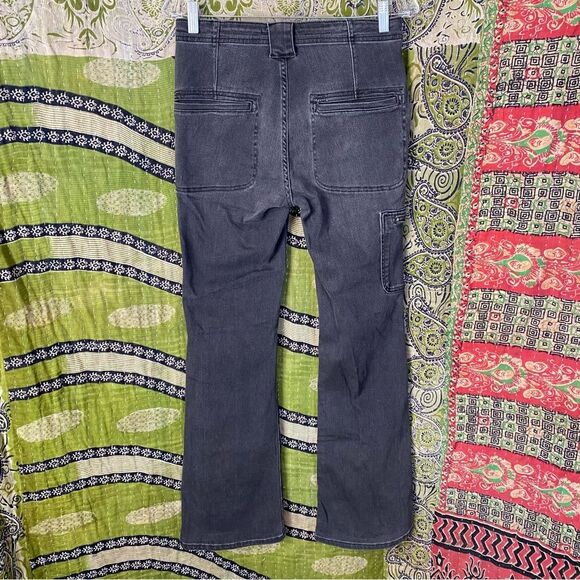 Pilcro Gray Demilune Utility Moto Bootcut Jeans Size 27 - Picture 8 of 16